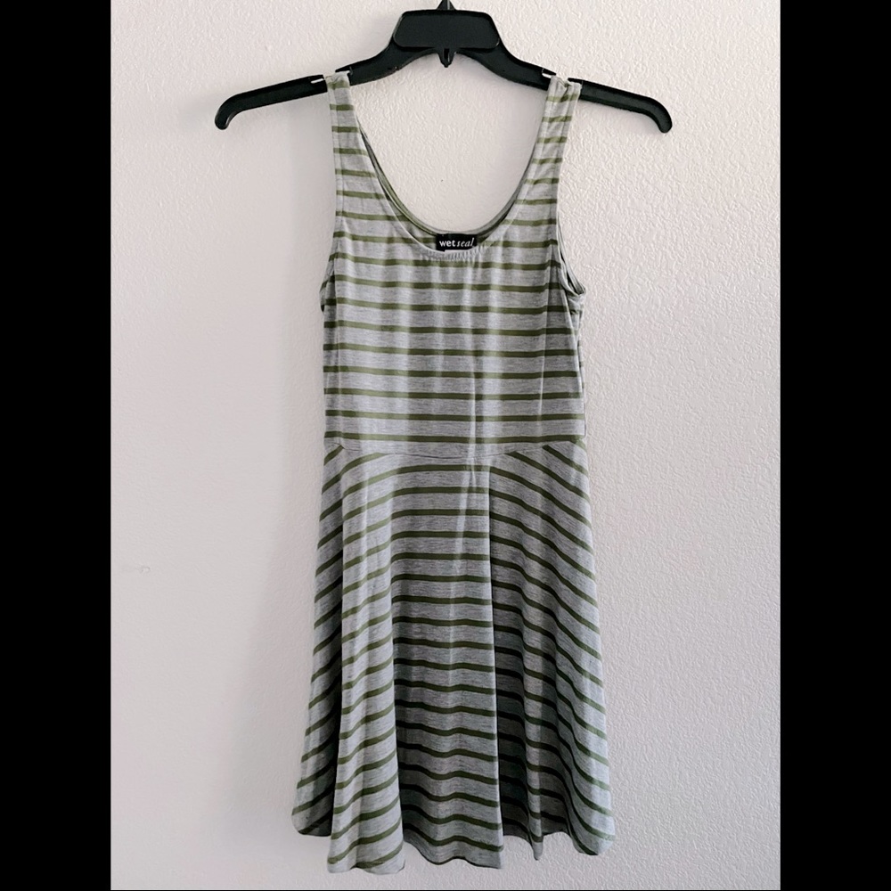 🌸3/$25🌸 Wet Seal Grey/ Green Striped Dress